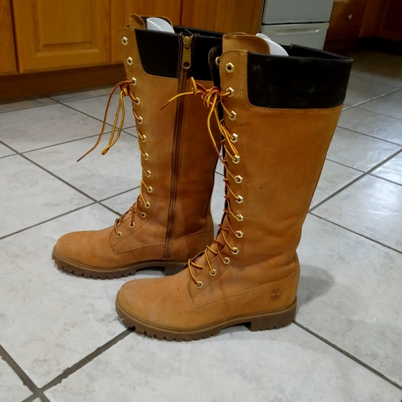 timberland tall lace up boots